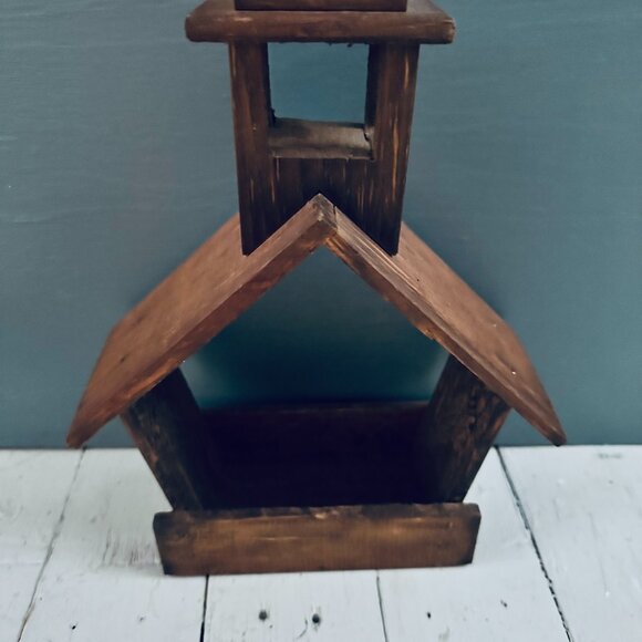 Vintage Wooden Church Display House Christmas Church Farmhouse Decor Handmade - Picture 3 of 9